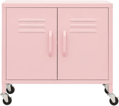 MNISDFL Garderobenschränke Wohnzimmer Sideboard Zimmermöbel Lagerschrank Rosa 60x35x56 cm Stahl 60 x