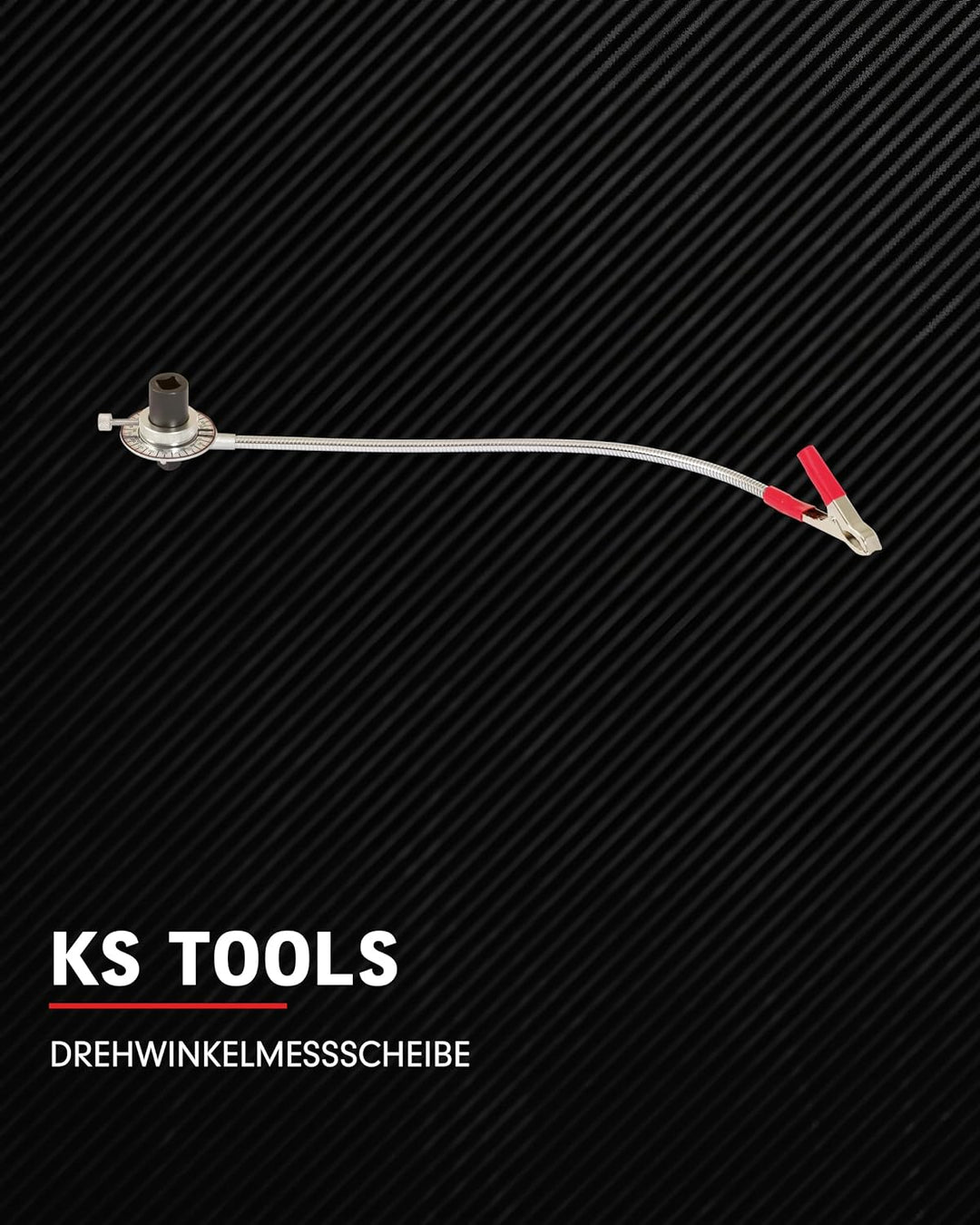 KS Tools Drehwinkelmessscheibe I Drehwinkelmesser 1/2 Zoll 516.1196 I Mit flexiblem Krallenarm I Win