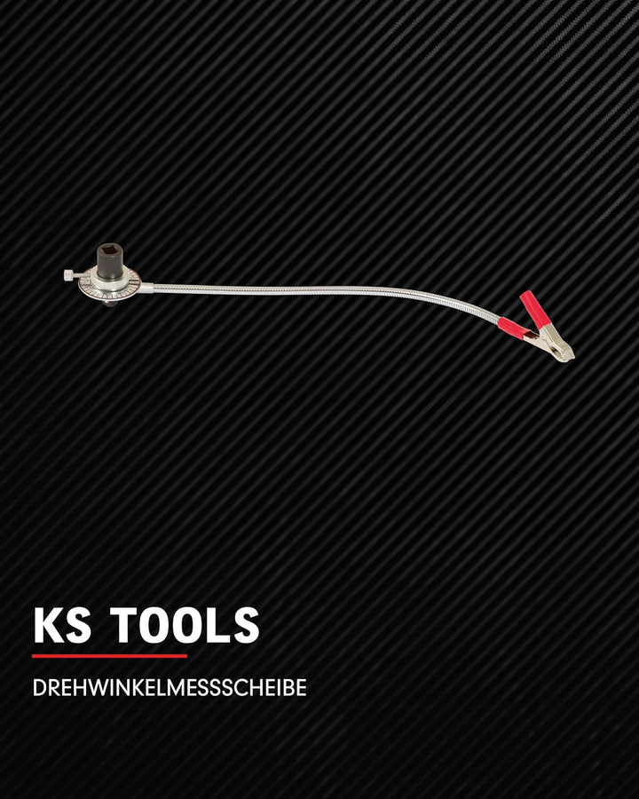 KS Tools Drehwinkelmessscheibe I Drehwinkelmesser 1/2 Zoll 516.1196 I Mit flexiblem Krallenarm I Win