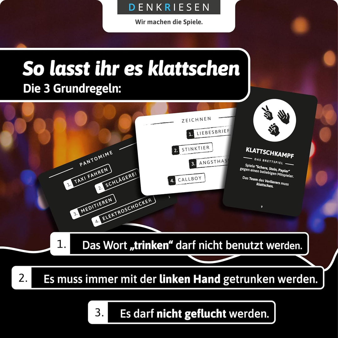 DENKRIESEN - klattschen® - Trinkspiel - DAS BRETTSPIEL - Das wahrscheinlich Beste Trinkspiel Aller Z