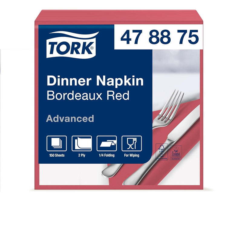 Tork 478875 Dinnerservietten Bordeauxrot / 2-lagige Papierservietten / Für jede Gelegenheit / Advanc