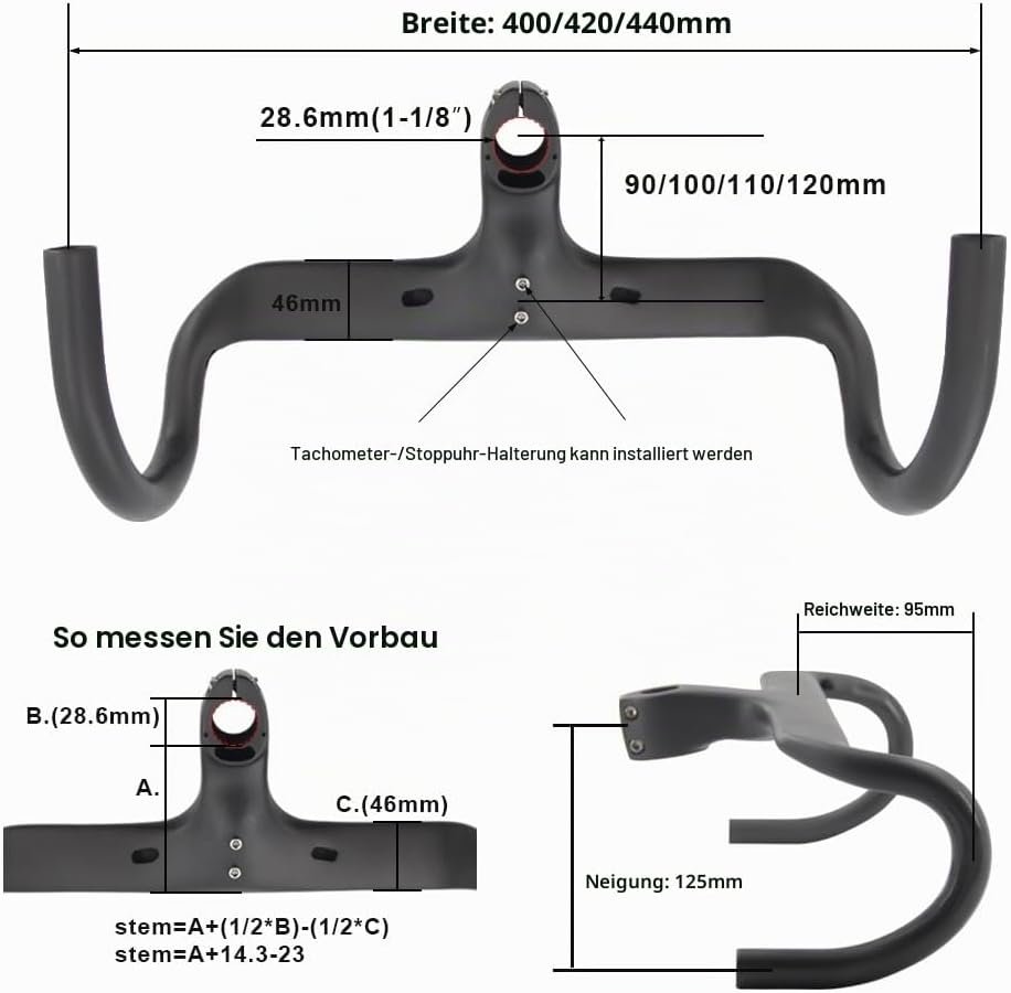 RXL SL 1-1/8" rennrad lenker drop bar integriert rennradlenker internes Routing fahrradlenker carbon