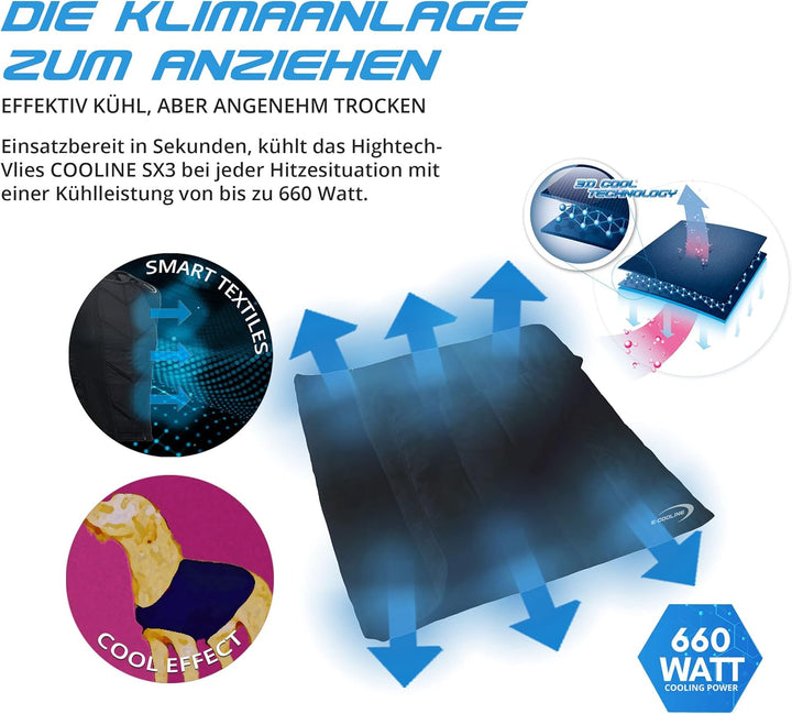E.COOLINE PowerDog SX3 Kühldecke für Hunde | kühlende Decke für Vierbeiner 50x100cm | aktiviert mit