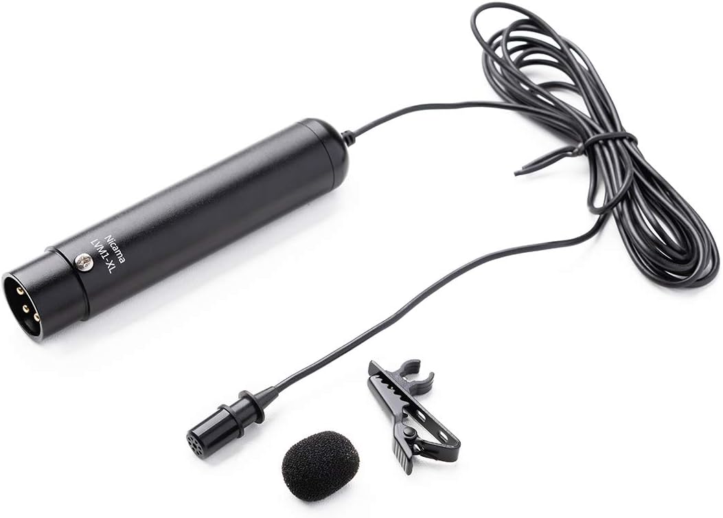 Nicama LVM1-XL XLR Lavalier Ansteckmikrofon, XLR Revers Lavalier Mikrofon Interview-Mikrofon für Can