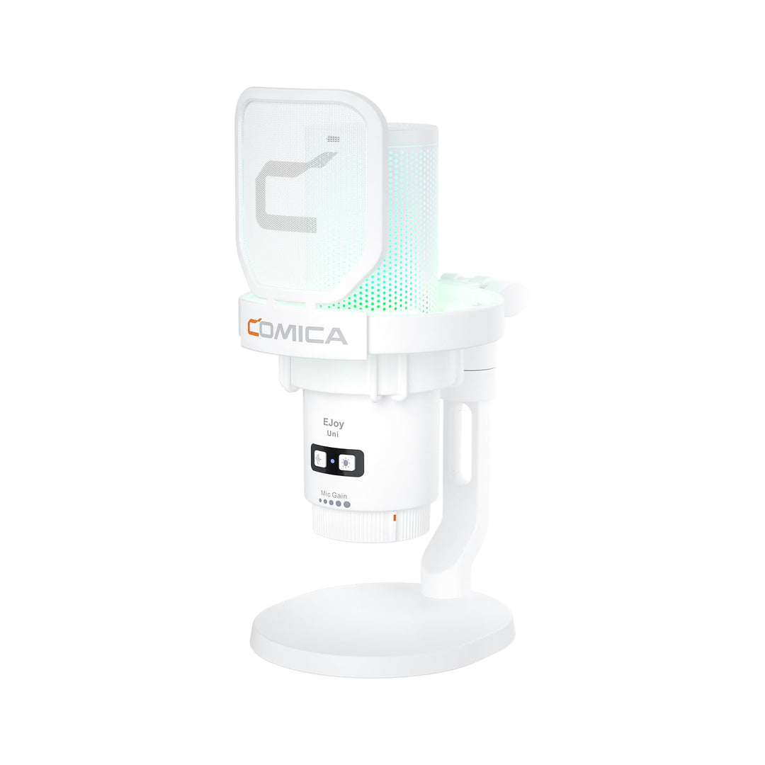 COMICA EJoy Uni USB Gaming Mikrofon für PC mit Rauschunterdrückung, Monitor, Gain, Stummschaltung, R