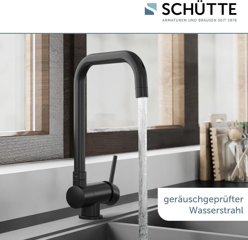 SCHÜTTE 24556 Küchenarmatur WINDOW, Wasserhahn Unterfenster, Spültischarmatur Vorfenster, flexibler