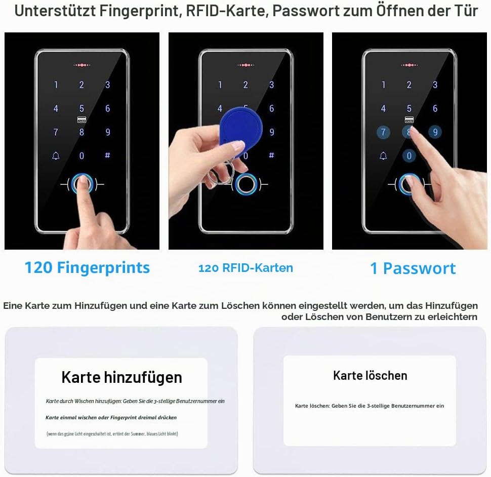 FST Kit Türzugangskontrollsystem Set Biometrie Fingerabdruck IP68 wasserdichte RFID-Tastatur + Netzt