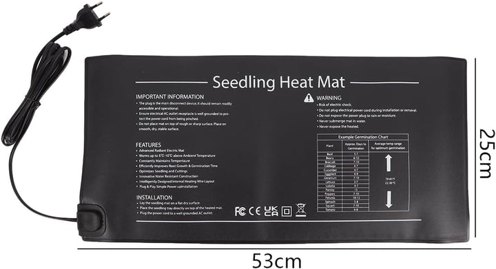20W IP67 wasserdichte Anzuchtheizmatte für Sämlinge Pflanzen Heizmatte für Saatschalen und Steckling