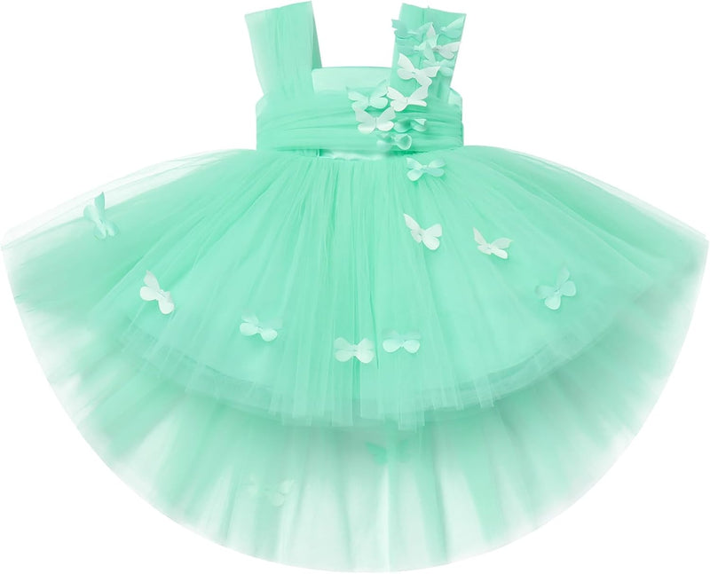 FYMNSI Baby Mädchen Prinzessin Kleid Blumenmädchenkleid Taufkleid Kleinkinder Schmetterling Festlich
