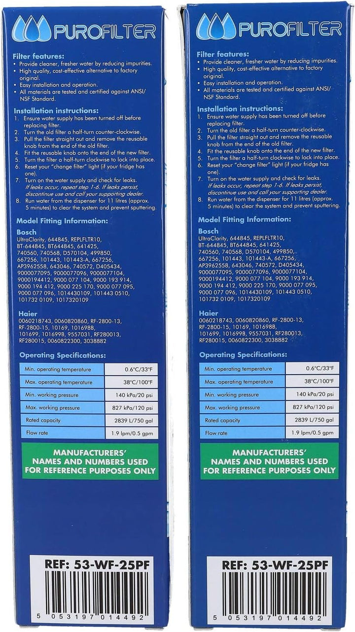2x LUTH Premium Profi Parts Wasserfilter intern kompatibel mit Siemens 11034151 UltraClarity® für Kü