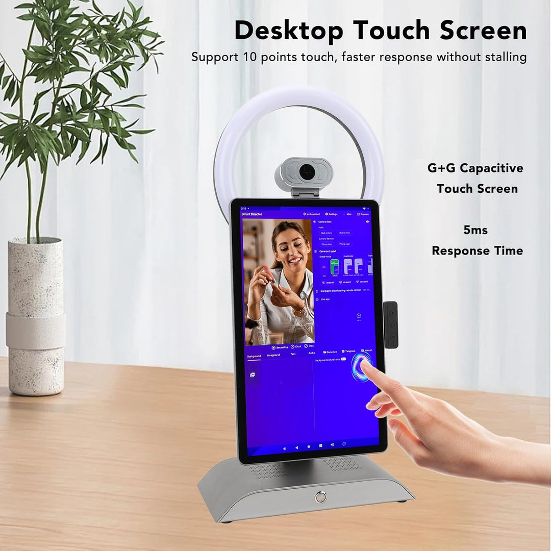 Tiktok Live Stream Equip, 16G 256G 15,6 Zoll Tabletop Indoor Live Broadcast Interaktive Touchscreen-