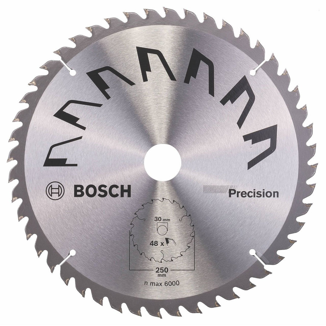 Bosch 1x Kreissägeblatt Precison (Sägeblatt für Holz, Ø 250 x 3.2/2.2 x 30 mm, 48 Zähne, ATB, Zubehö