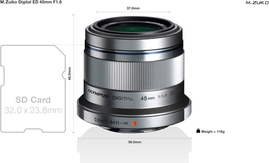 Olympus M.Zuiko Digital 45mm F1.8 Objektiv, lichtstarke Festbrennweite, geeignet für alle MFT-Kamera