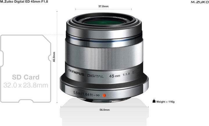 Olympus M.Zuiko Digital 45mm F1.8 Objektiv, lichtstarke Festbrennweite, geeignet für alle MFT-Kamera