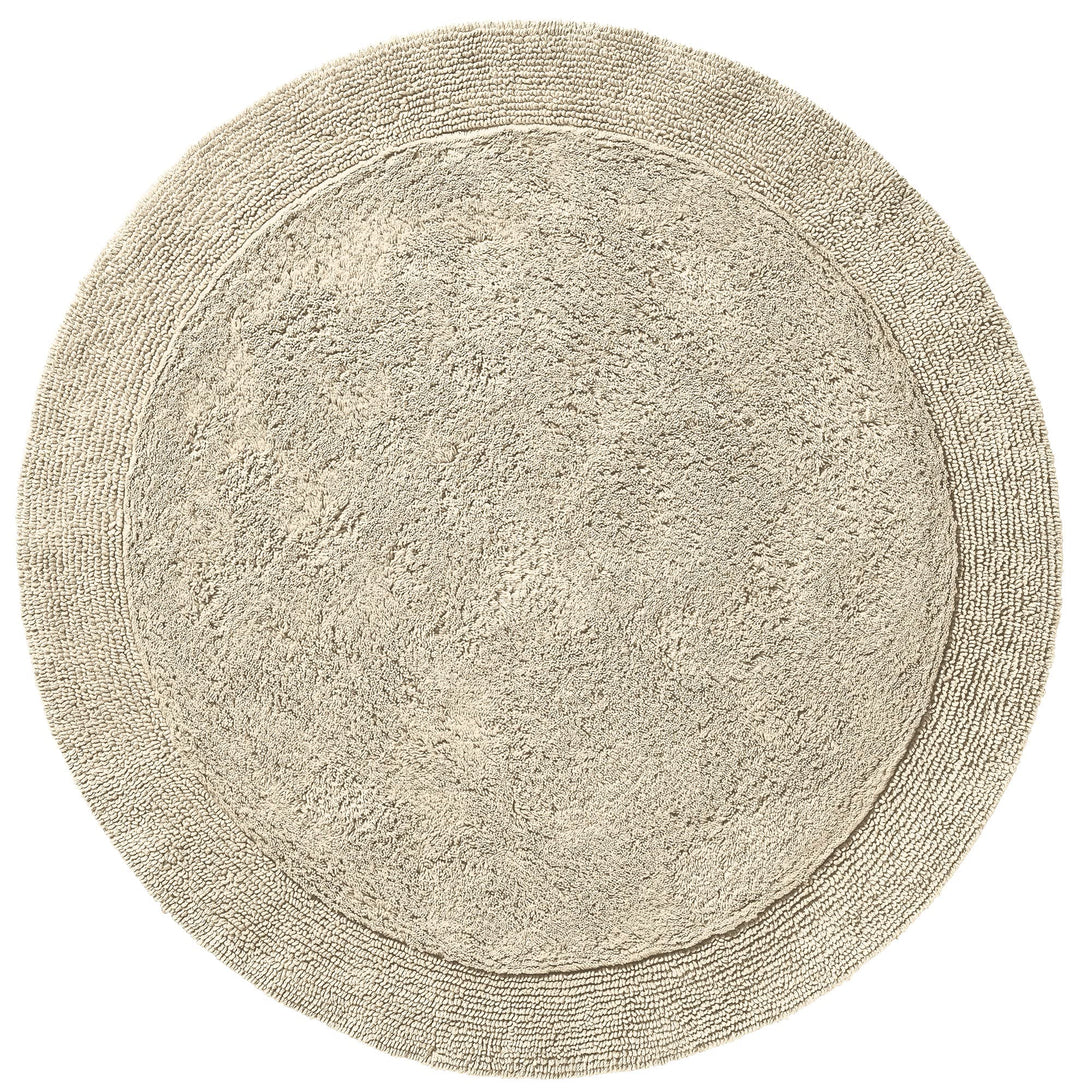 Erwin Müller Badematte, Badteppich Uni Serie Stuttgart beige Grösse rund: 90 cm Ø - extra dick, hohe