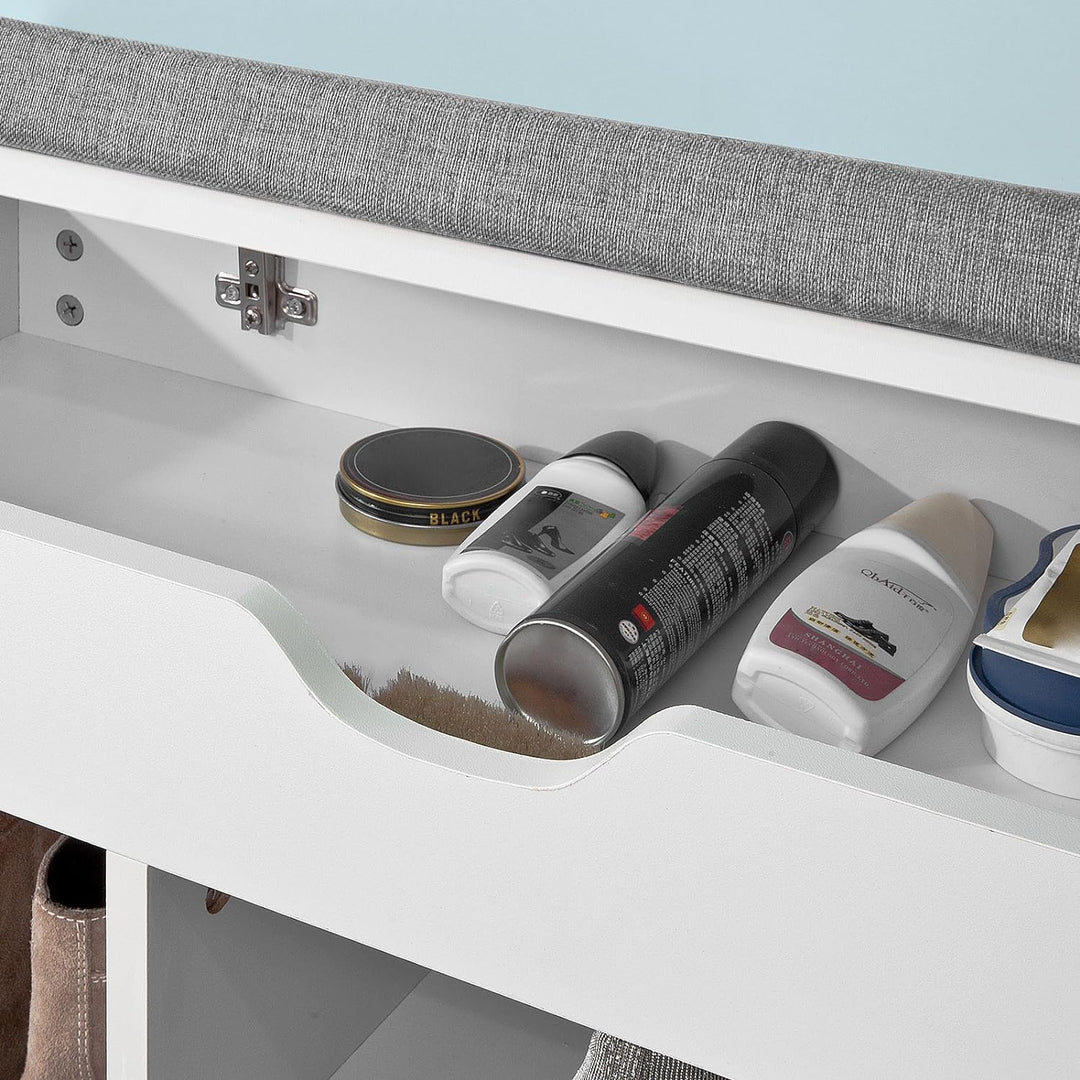 SoBuy Wandgarderobe-Set Flurset Flurmöbel Schuhbank mit Sitzfläche Flurgarderobe FSR45-HG+FRG282-W