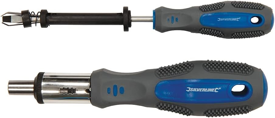 Silverline 283983 Schraubendreher-Set, 100-teilig, blau Pantone 300C / grau 431C