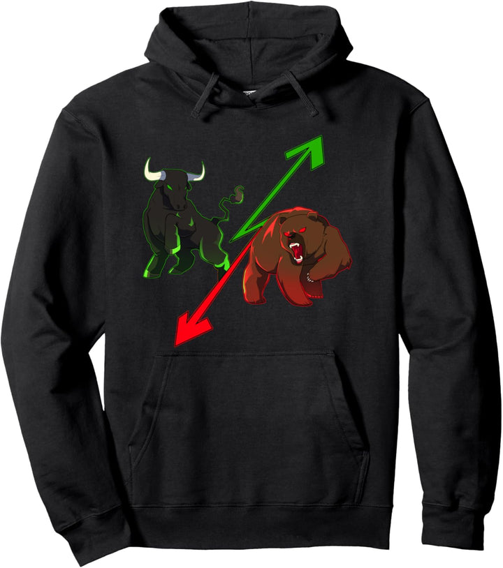 Bulle Gegen Bär Aktien Geld Rendite Kapital Markt Aktionär Pullover Hoodie
