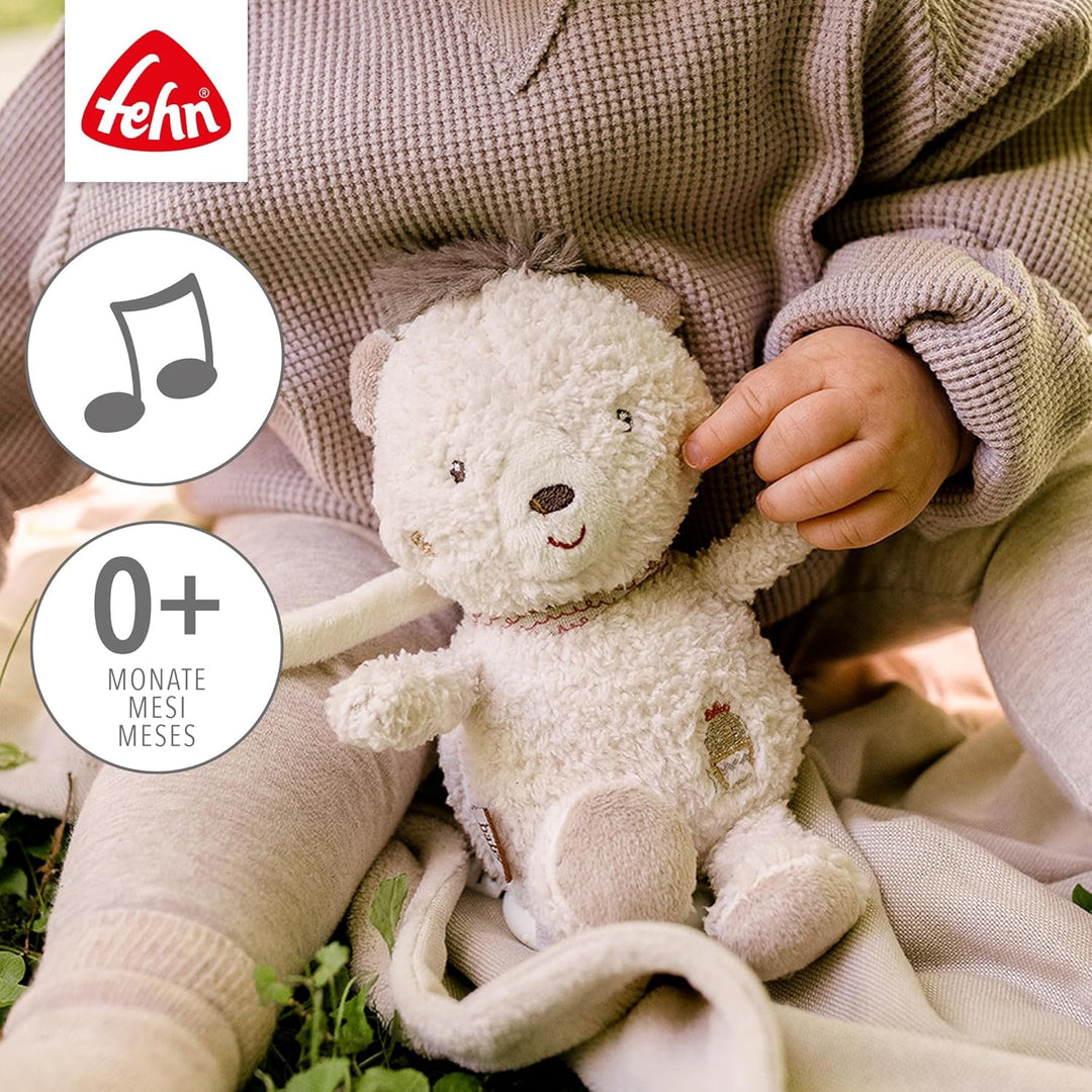 Fehn Spieluhr Baby Einschlafhilfe Bär - Kuscheltier mit sanfter Einschlafhilfe Melodie "Mozarts Wieg
