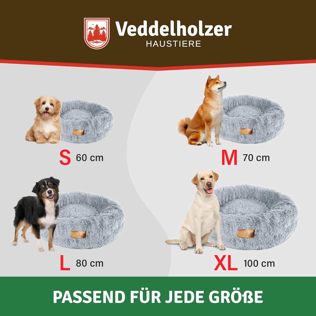 Veddelholzer Ø 70 cm M Hellgrau Hundebett Katzenbett Hundekissen Hundebetten in Mehreren Grössen Hun