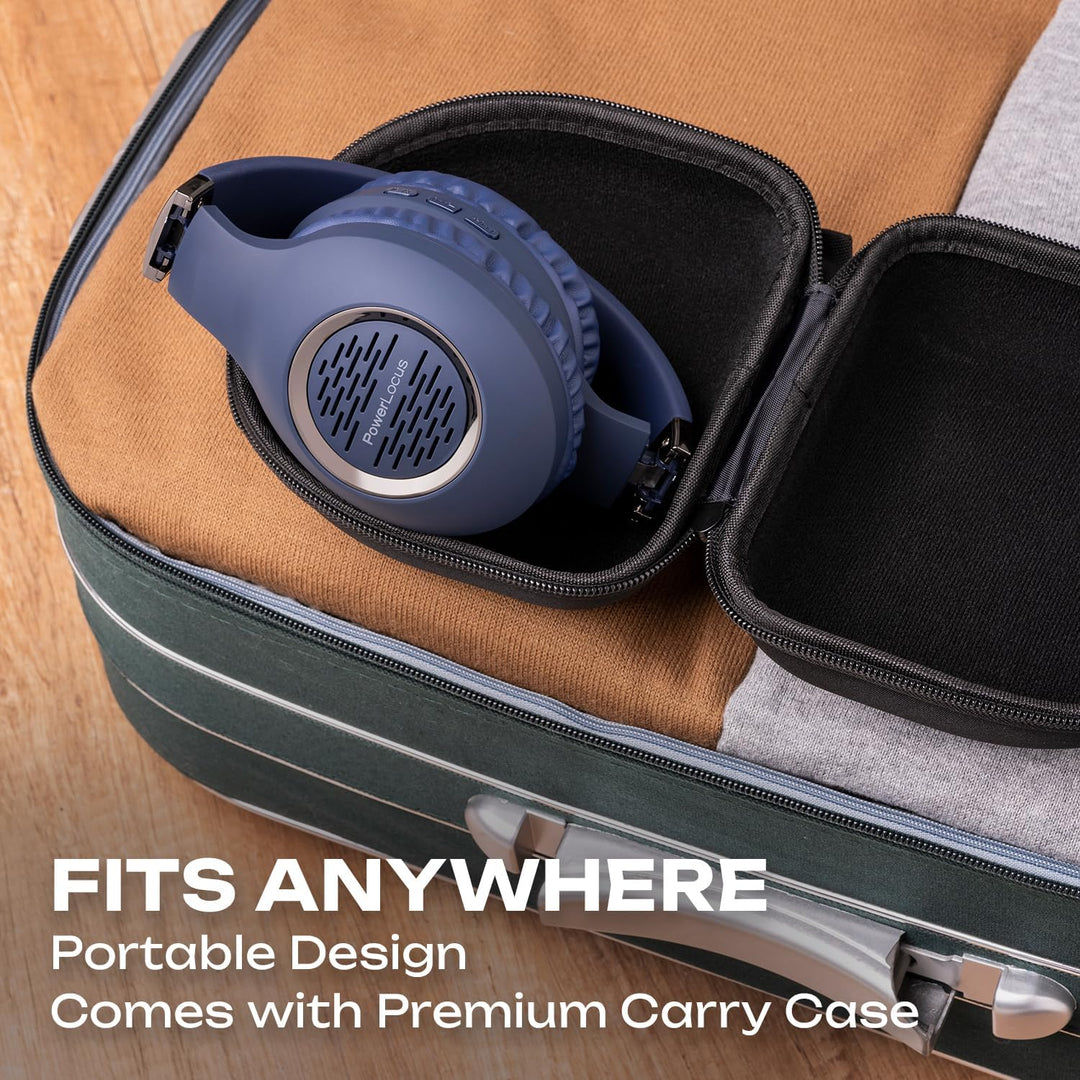PowerLocus Bluetooth Kopfhörer Over Ear, Kabellose Kopfhörer Faltbarer mit Mikrofon, Hi-Fi-Stereo ti