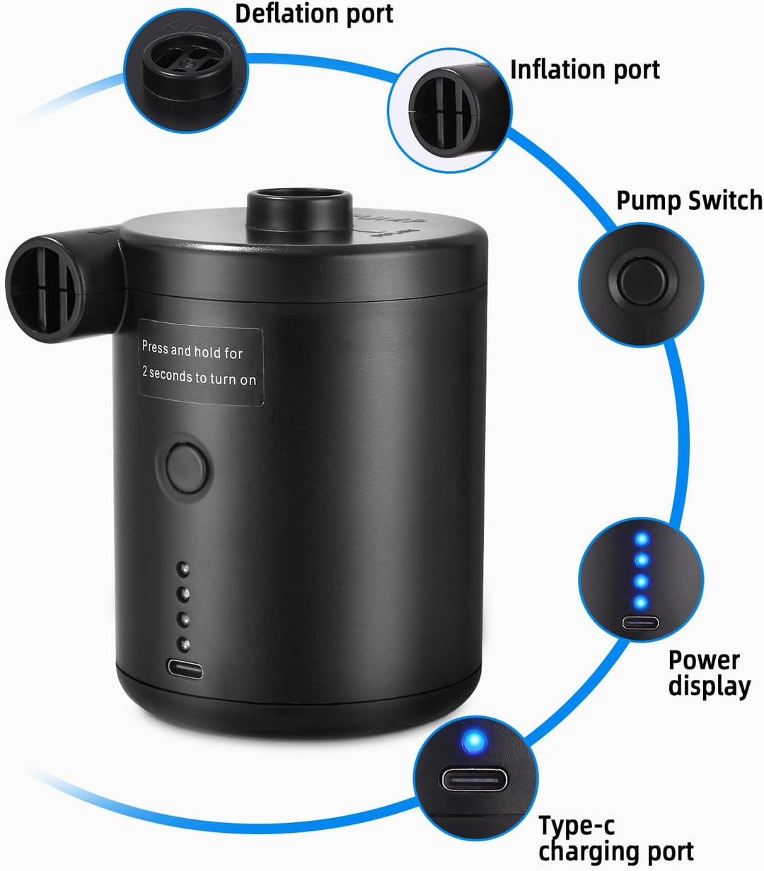 Tragbare Sup Pumpe Elektrisch mit 4000mAh Akku, Schnell Aufblasbare Elektrische Luftpumpe, Mini Akku
