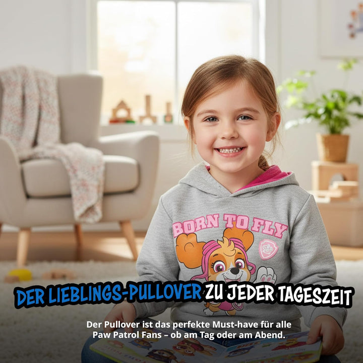 United Labels Paw Patrol Hoodie für Mädchen - Skye Born to Fly Kinder Kapuzenpullover Pullover mit K