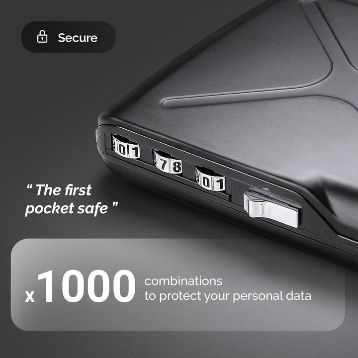 OGON Aluminium-Code-Geldbörse Code Wallet - Der Pocket Safe – Anti-RFID Kartenhalter – Kapazität für