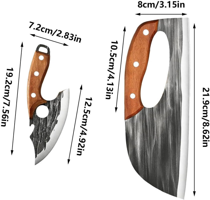 Generisch Küchenbeil,Handgeschmiedeter robuster ergonomischer Cutter - 2-Teile Gemüsehacker Fleischk