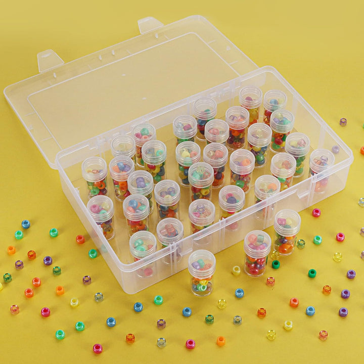 Kurtzy 60 Herausnehmbare Behälter Klare Kunststoff Perlen Aufbewahrungsbox - 10 ml - Diamond Paintin