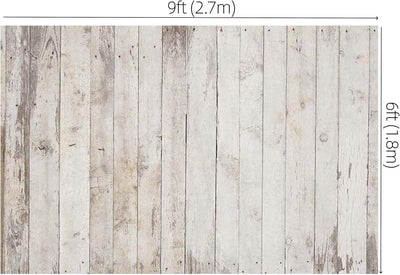 WaW 2.7x1.8m Mottled Shabby Holz Hellgrau Hintergründe für Fotostudios Fotografie Nostalgie Holzwand