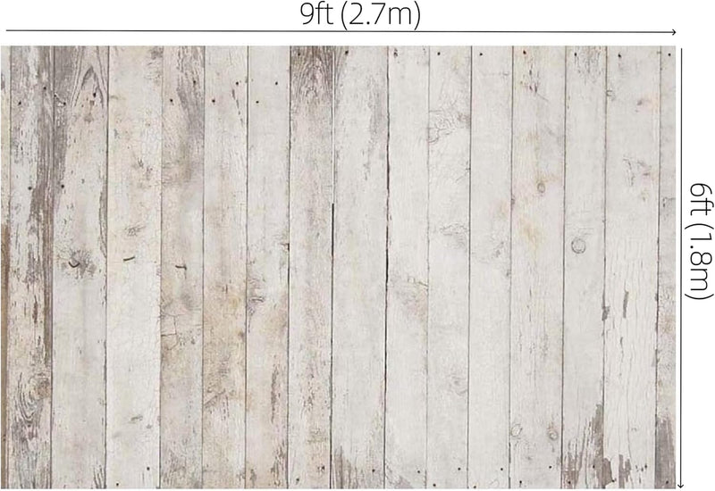 WaW 2.7x1.8m Mottled Shabby Holz Hellgrau Hintergründe für Fotostudios Fotografie Nostalgie Holzwand
