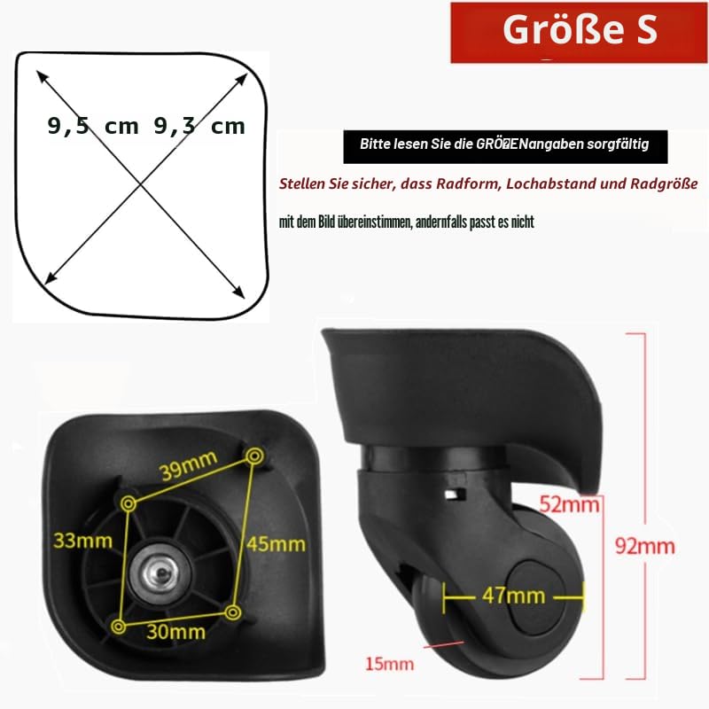 Ersatz Gepäck Räder,1 Paar Universal Kofferräder,Kofferräder Rollen Koffer Gepäckräder Gepäck Schwen
