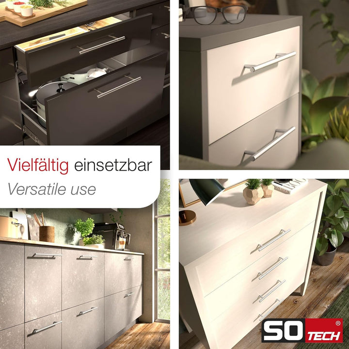 10 x SO-TECH® G14 Edelstahl Möbelgriff-Set Stangengriffe Relinggriffe BA 320 mm BA 320 mm (Edelstahl