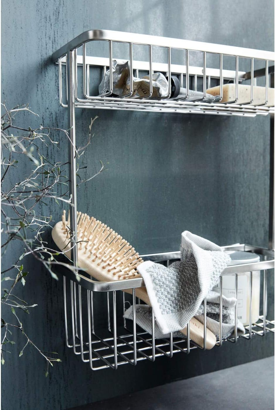 House Doctor 209830301 Basket, Bath, Double, l: 28 cm, b: 11,5 cm, h: 33,3 cm, Baumwolle, Polyester,