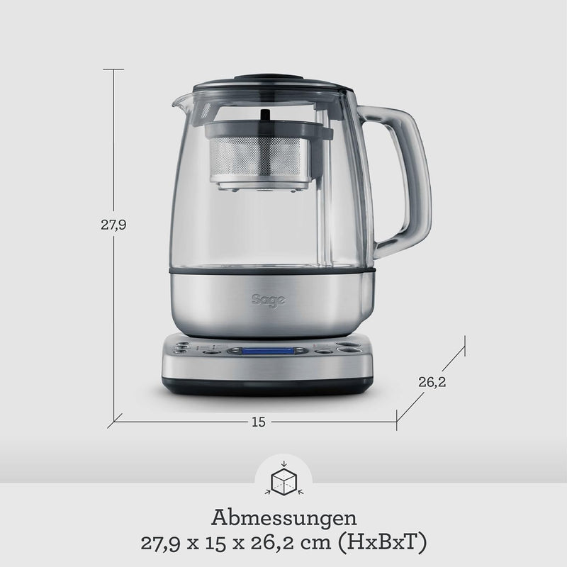 Sage Appliances STM800 the Tea Maker, Teeautomat, 1,5 Liter, Edelstahl 1.5 L Single