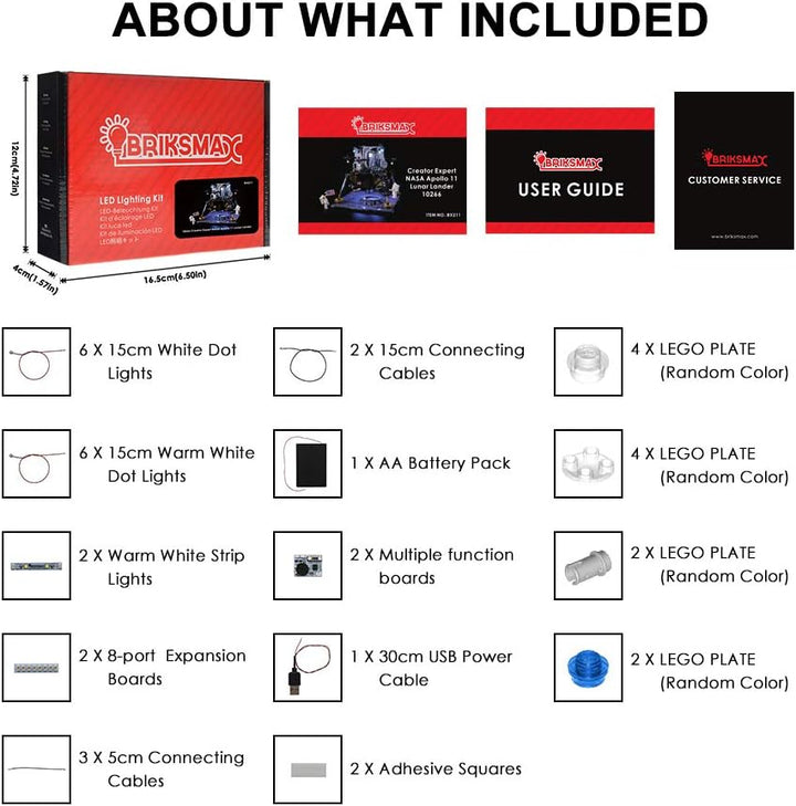 BRIKSMAX Led Beleuchtungsset für Lego Creator NASA Apollo 11 Mondlandefähre,Kompatibel Mit Lego 1026