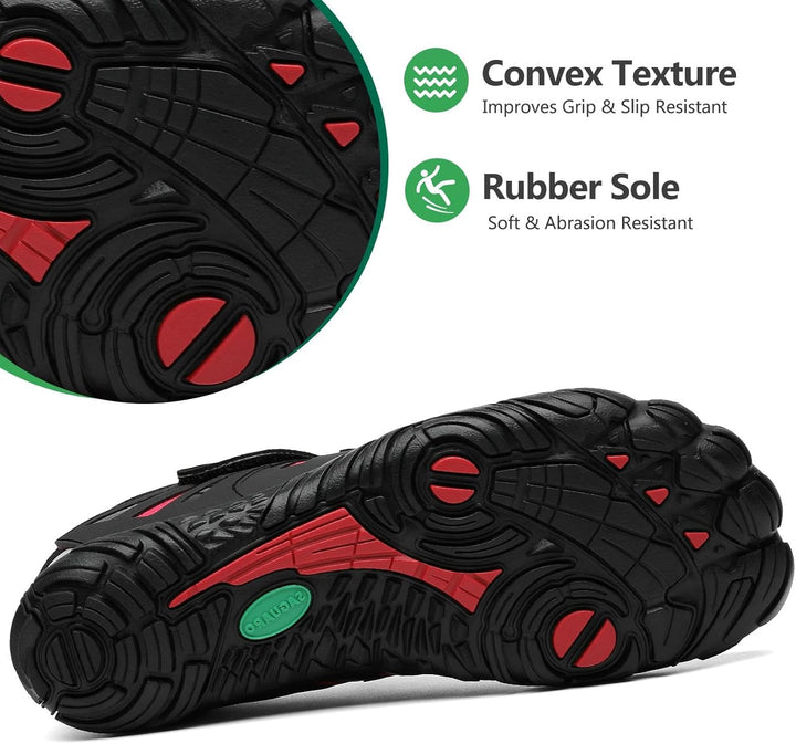 SAGUARO Unisex Barfussschuhe Outdoor Barfussschuhe rutschfest Fitnessschuhe Gr.36-48 38 EU Karminrot