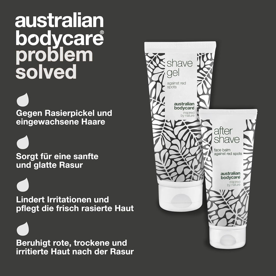 Rasier-Set für Männer mit Teebaumöl - Rasiergel & After-Shave-Kombination für glatte & angenehme Ras