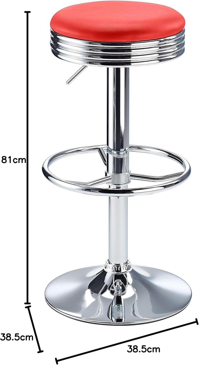 Costantino Amerikanische Diner Stil Bar Stuhl Rot