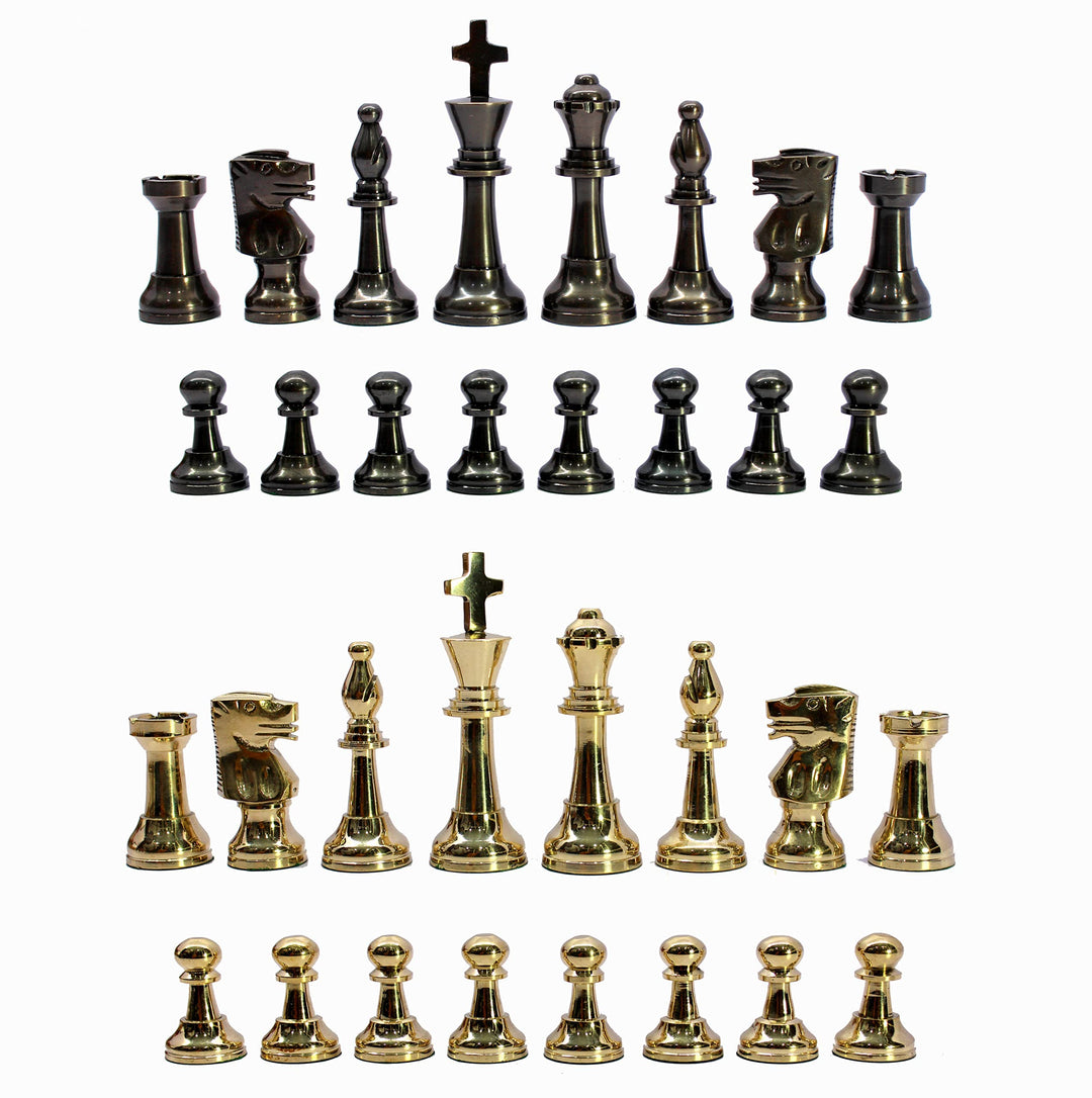 StonKraft Messing Schachfiguren Schachmünzen Bauern Schachfiguren (3 "Staunton)