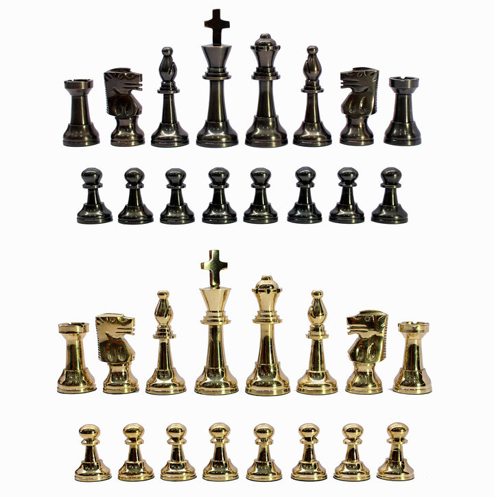 StonKraft Messing Schachfiguren Schachmünzen Bauern Schachfiguren (3 "Staunton)