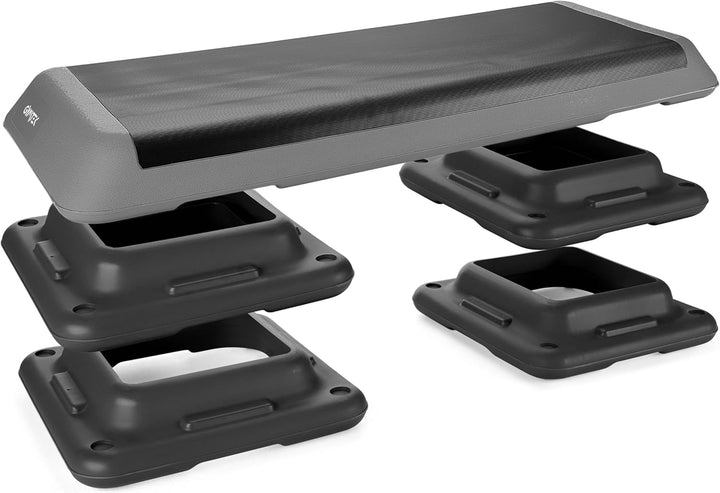 Queenfit Aerobic Step - Der ideale Stepper für Zuhause, Treppensteiger Fitnessgerät mit 3-Stufen-Höh