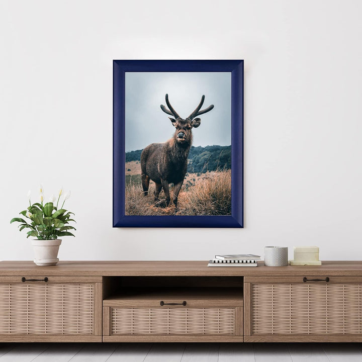 Rahmendesign24 Posterrahmen Fiona 60x60 Dunkelblau Fotorahmen, Wechselrahmen, Bilderrahmen