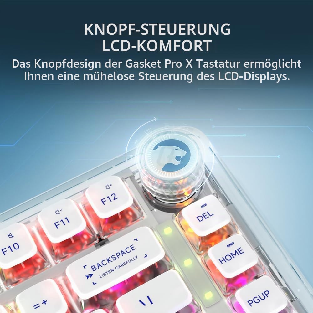 GAMEPOWER Gasket Pro X Kabellose Mechanische Gaming Tastatur, 75% Layout, Triple Mode Wireless, Blue