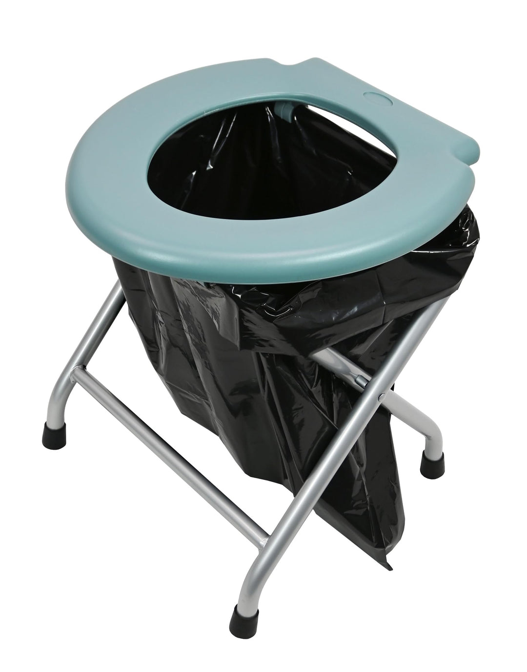 Mobile Klapptoilette Set WC Klo, Gestell Silber 6 Einweg Beutel