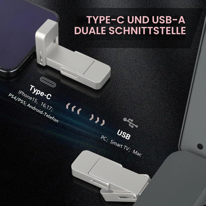 256GB USB-C Stick,schnell 550MB/s 2-in-1 Type C+ USB A 3.2 Gen2 Externe SSD | USB 3.2 Gen 2 Solid St