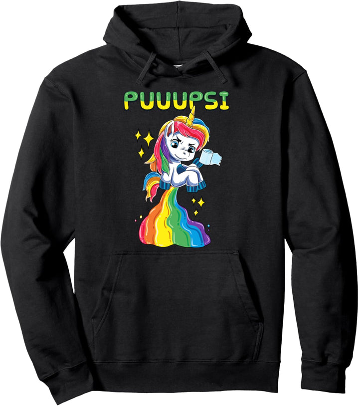 Furzendes Einhorn Pupsi Regenbogen Pullover Hoodie