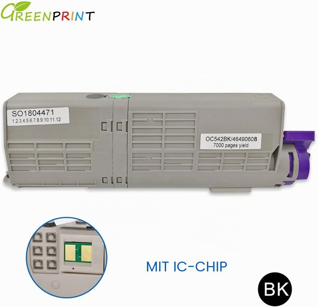 GREENPRINT 4 Farben Kompatible Tonerkartuschen C542 C532 MC563 MC573 7000 Seiten für Schwarz &amp; 6000