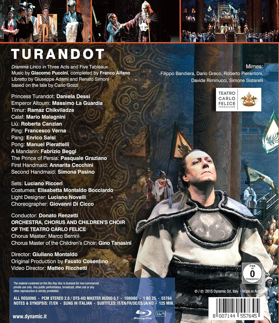 Puccini: Turandot (Teatro Carlo Felice, Genua 2012), Blu-ray